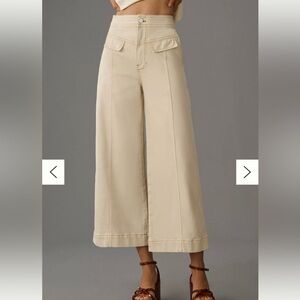 Anthropologie Pilcro High waist Crop Wide-Leg Utility Jeans